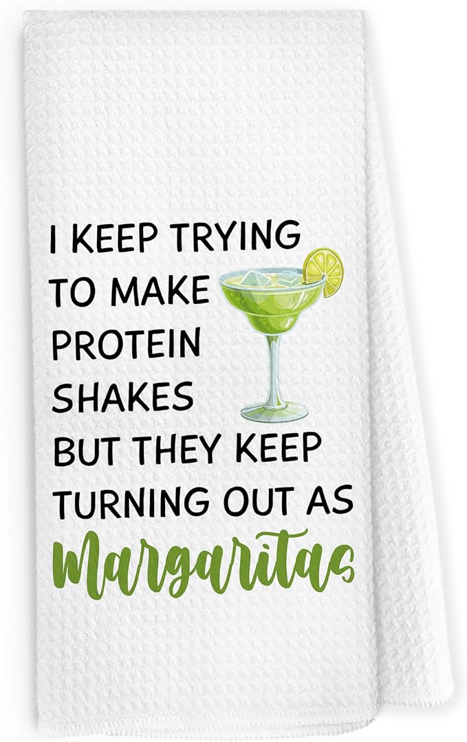 Funny Margarita Kitchen Dish Towels 16x24 Inch, Gifts by Pugwak