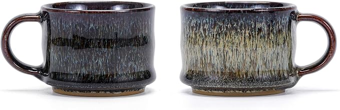 Espresso Cups Set of 2, Espresso Shot Cups, 2 ounce Ceramic Expresso Cups by RISTEASO
