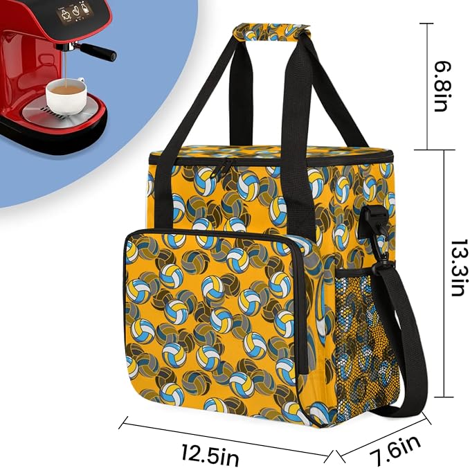 Volleyball Coffee Maker Travel Bag, Volleyball Large Carrying Storage Case - Image 2