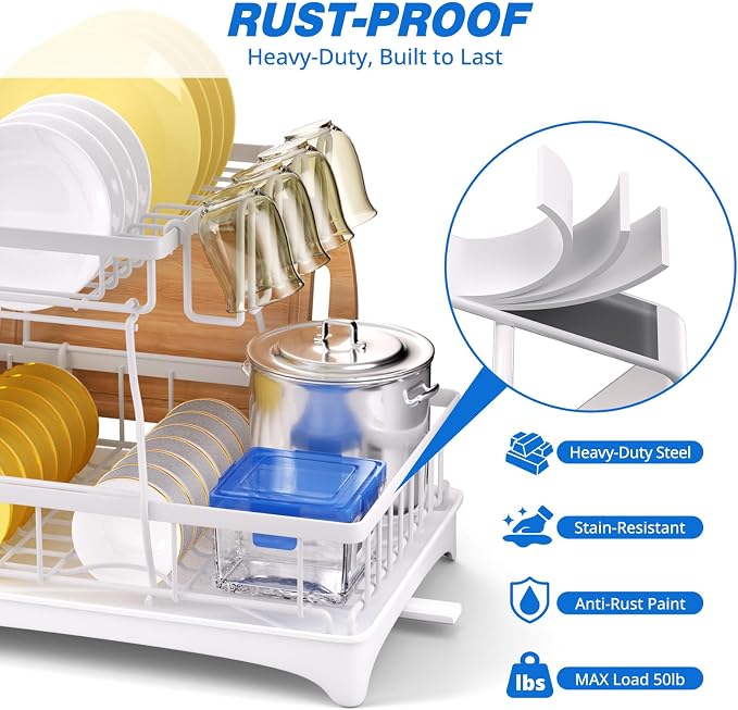 Godboat 2-Tier Dish Drying Rack - Image 4