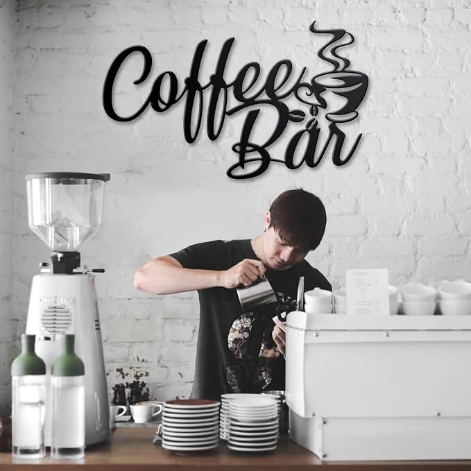 Metal Coffee Bar Sign, 14.96"x8 " Inch Coffee Sign - Image 6
