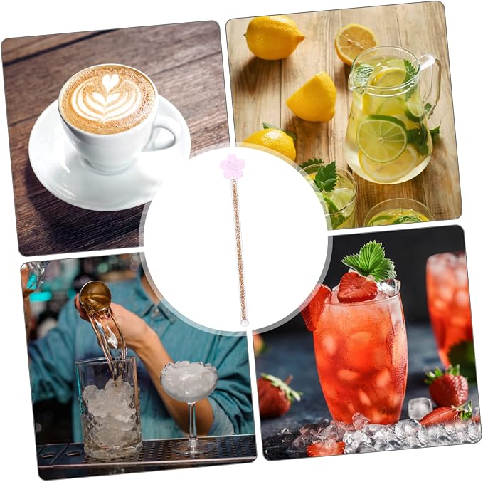 Flower Design Glass Stirring Rod Stylish Drink Muddler - Image 9