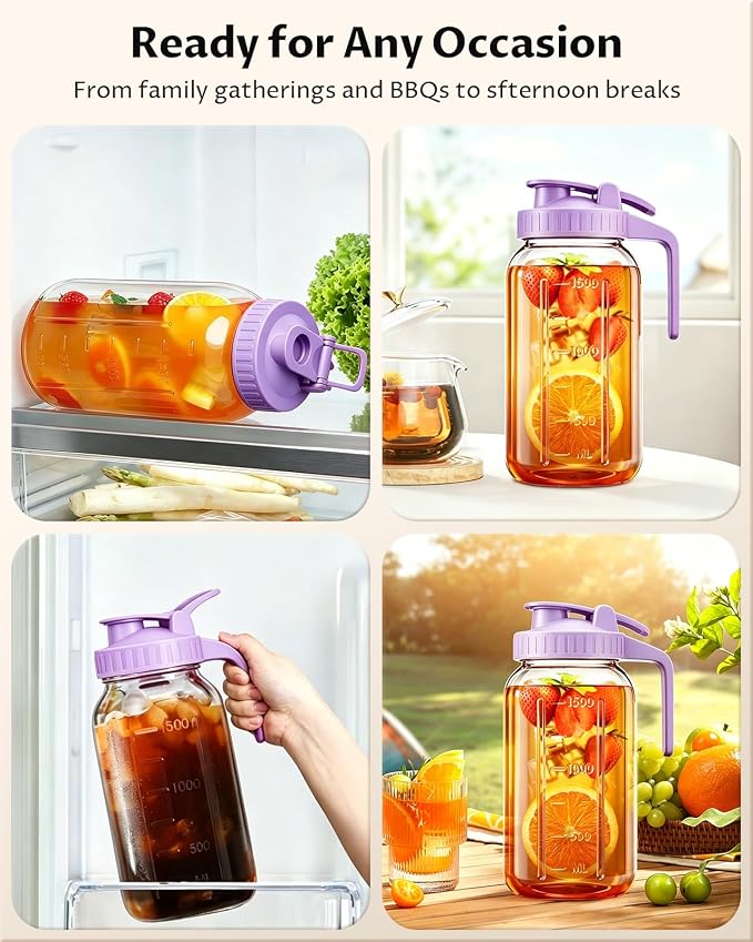 64oz Glass Mason Jar Pitcher - Image 8