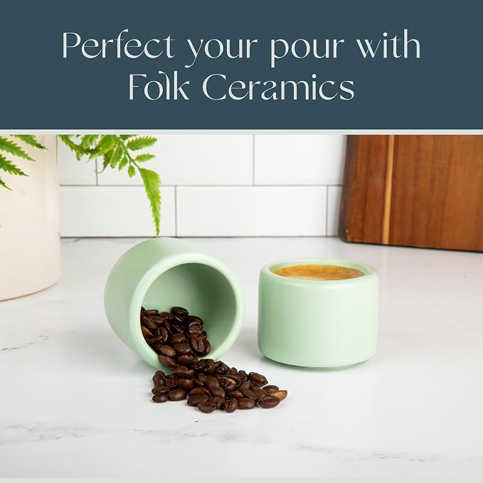 Folk Ceramics Leonard Ceramic Espresso Cups | Modern Stackable Demitasse Mugs - Image 8