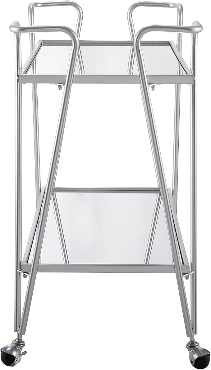 Linon Gina Silver Mid Century Bar Cart - Image 10