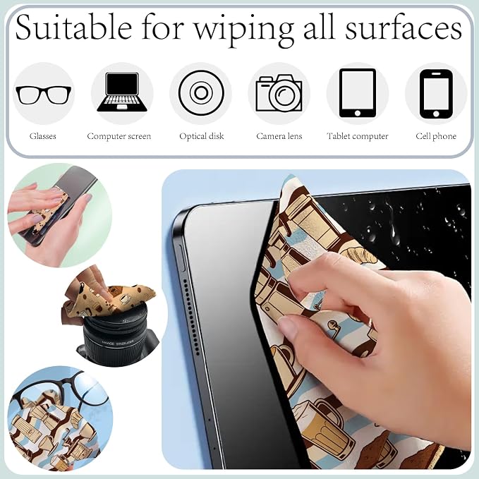 CREATCABIN 6Pcs Glasses Cleaning Cloth Microfiber Cleaning Cloths Suede Fiber - Image 5