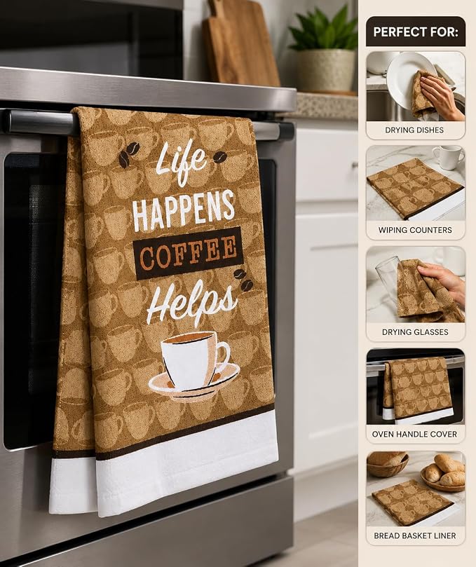 2 Piece Theme Kitchen Towels Set – Absorbent Cotton - Image 6