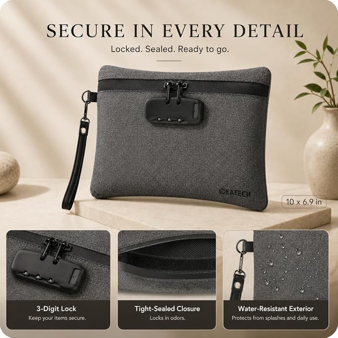 IDEATECH Smell Proof Bag with Combination Lock, Odor Proof Storage Case with 3 - Image 5