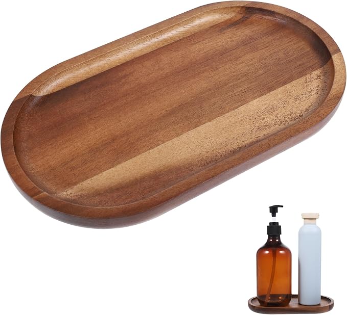 Small Wooden Serving Tray, Mini Acacia Wood Platters by Unknown
