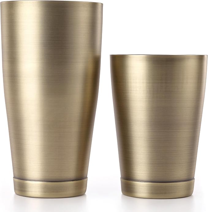 Barfly Cocktail Shaker Tin Set, Antique Gold by BarflybyMercer