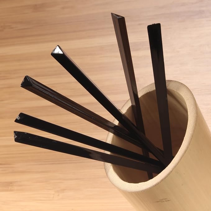 BambooMN - Triangular Prism Plastic Fruit Appetizer Cocktail Pick 3.5" - Black - Image 4