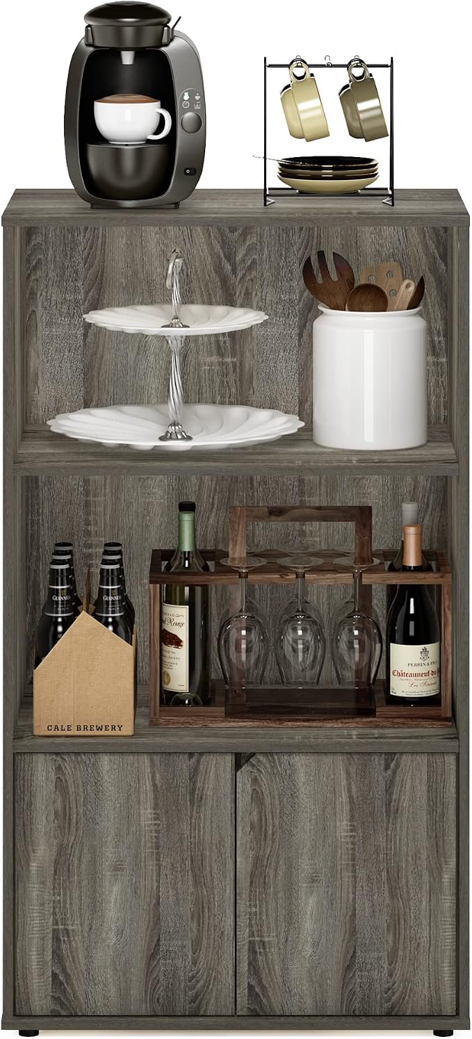 Furinno Jaya Pantry Organizers, 3-Tier Kitchen Cabinet, Coffee Bar, Kitchen - Image 3