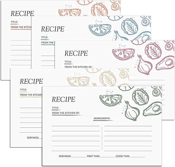 Recipe Cards, 4x6 Recipe Cards for Bridal Shower and Weddings, Double-Sided by GardenCity