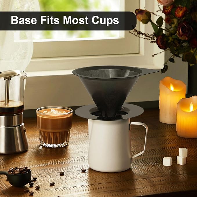 LHS Pour Over Coffee Dripper Reusable Coffee Filter Paperless Coffee Filter - Image 6