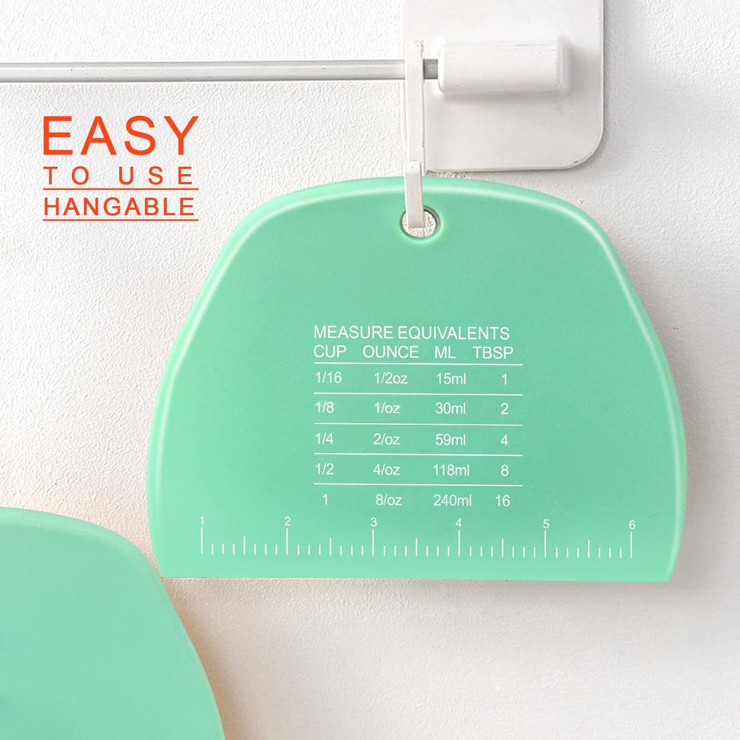 Teenitor 2 Pcs Dough Scraper, Dough Scraper Plastic Bench Scraper, Dough Cutter, Multipurpose Food Scrapers for Dough, Bread Green