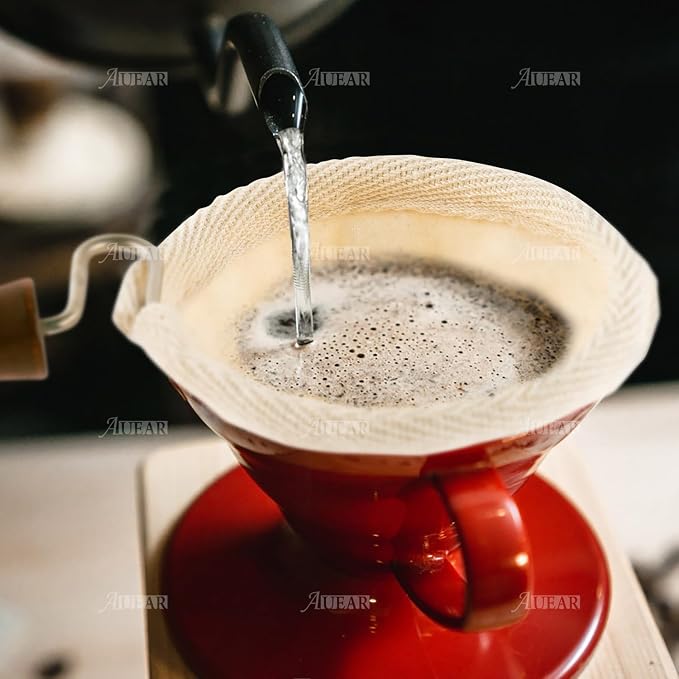 AUEAR, Wooden Handle Coffee Filter Reusable Cafe Flannel Cloth Bag Sock Strainer - Image 5