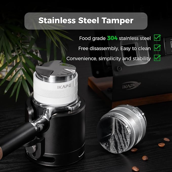 IKAPE Coffee Products, 51mm Coffee Distributor & Hand Tamper, Adjustable Depth - Image 5