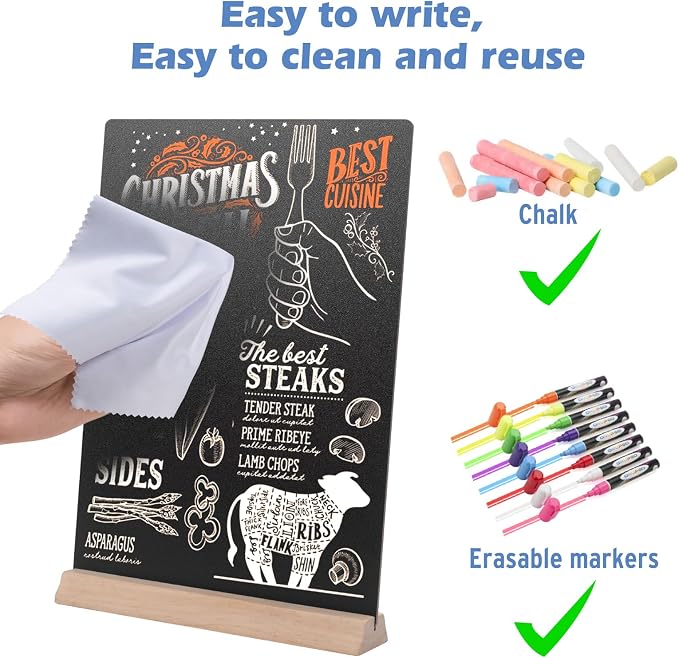 ONUPGO 2 Pack Tabletop Chalkboard Sign - Image 6