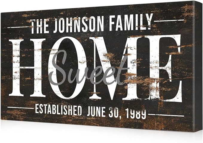 IPIC - Personalized Family Wall Art on Canvas, Custom Farmhouse Family Sign by IPIC