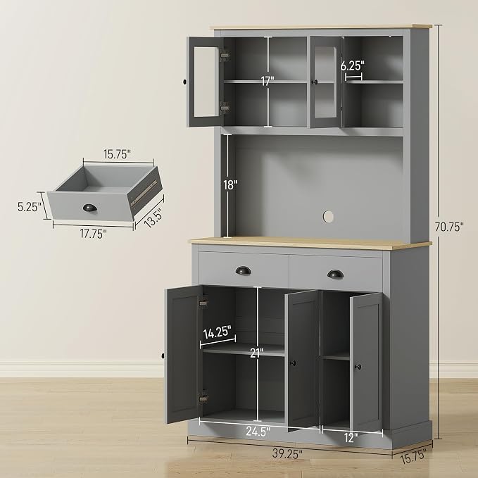 HOMCOM Kitchen Pantry Storage Cabinet - Image 2