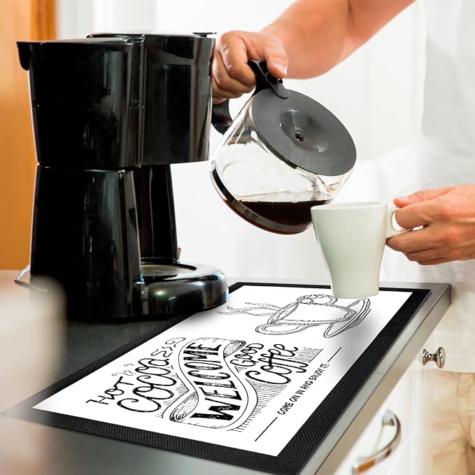 Coffee Bar Mat - Coffee Gifts - Coffee Lover - Coffee Bar Accessories - Barista - Image 3
