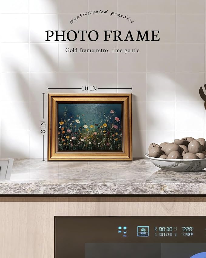 VIYYIEA Gold Framed Art Prints, Wildflower Floral Vintage Art Painting - Image 4