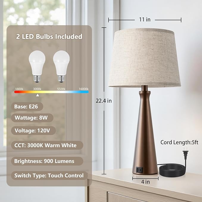 Seealle Modern Table Lamps Set of 2 - Image 7
