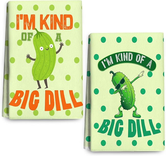 Funny Pickle Kitchen Towels Decorative Set of 2, Gifts by Bapcoku