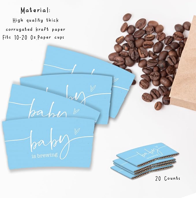 20 Counts A Baby Is Brewing, Coffee Cup Sleeves - Image 3