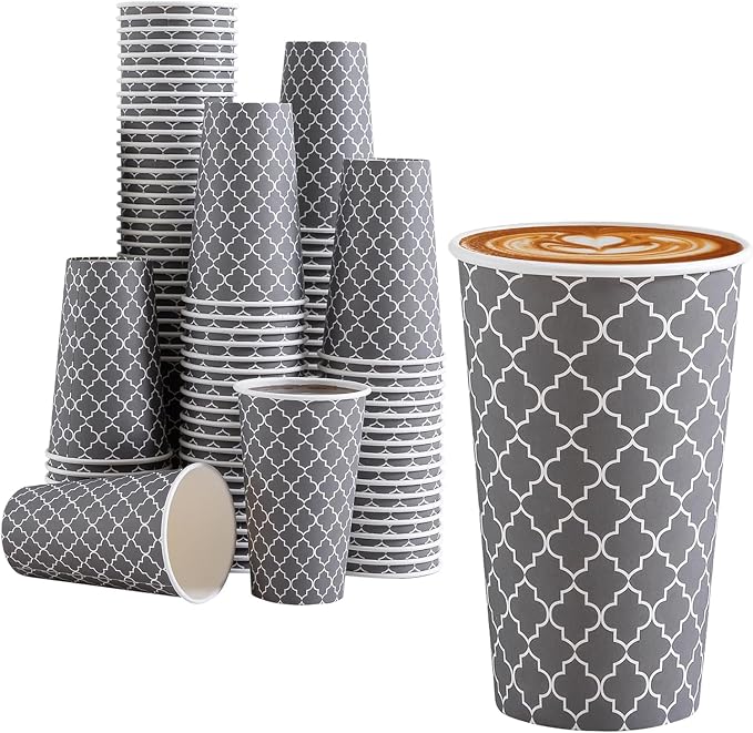Lamosi Coffee Cups 16 oz 180 Pack, Disposable Coffee Cups, Disposable Cup by BuyNow