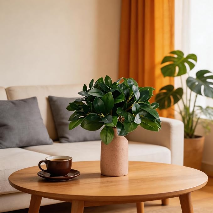 12 Inch Artificial Plant Indoor, Small Fake Plants Eucalyptus Stems - Image 9