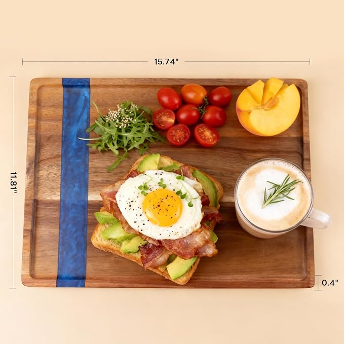Wooden Tray: Resin Serving Decorative Tray - Image 3
