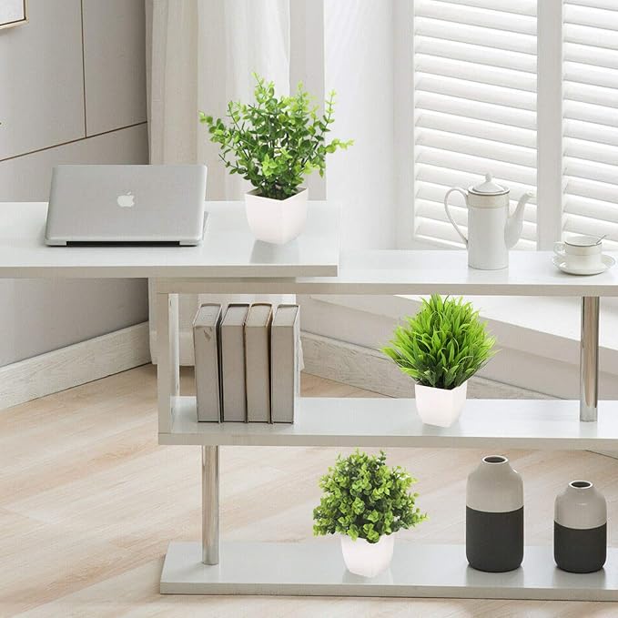 GREENTIME 3Pack Mini Fake Plants in Pots Artificial Plastic Eucalyptus Plant - Image 6