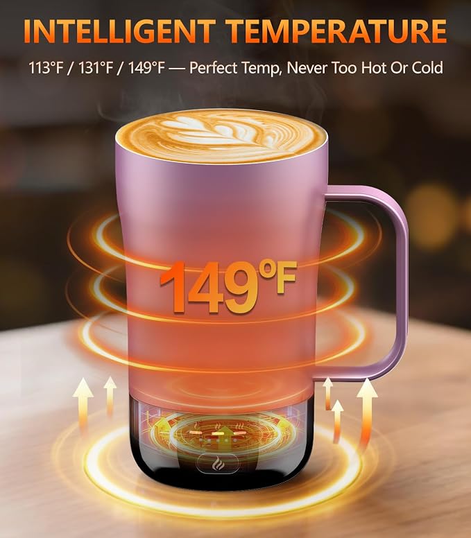 Self-Heating Coffee Mug, 14oz Heated Coffee Mug - Image 2