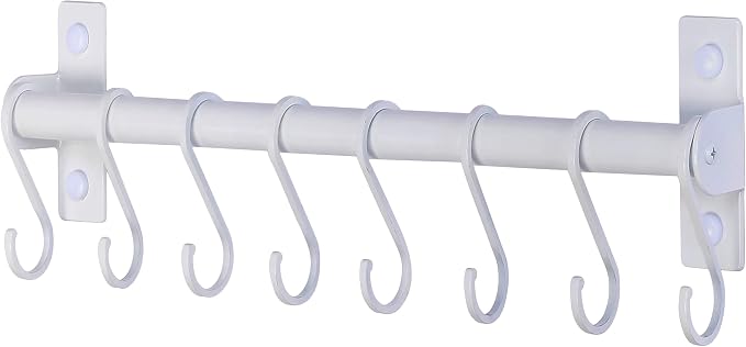 Dseap Kitchen Utensil Holder Hanger, Pot and Pan Rack Wall Mounted, Kitchen Rail by Dseap