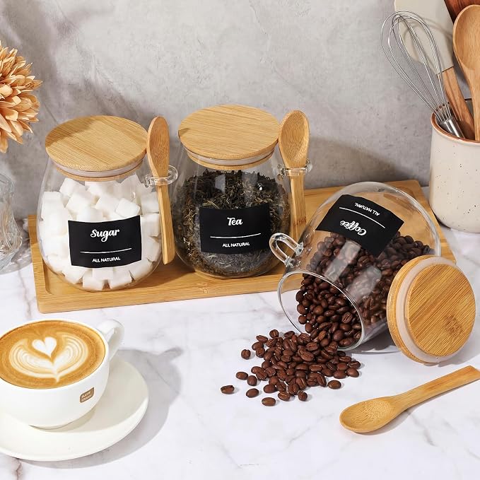 Suclain 3 Pcs Glass Coffee Container - Image 5