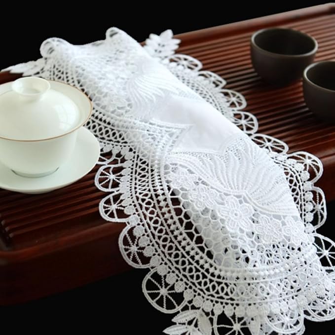 Small Square Lace Cover Cloth Macrame Lace Table Doilies Cutwork Embroidery - Image 5