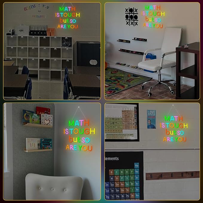 Classroom LED Sign Math Is Tough But So Are You Neon Sign - Image 9