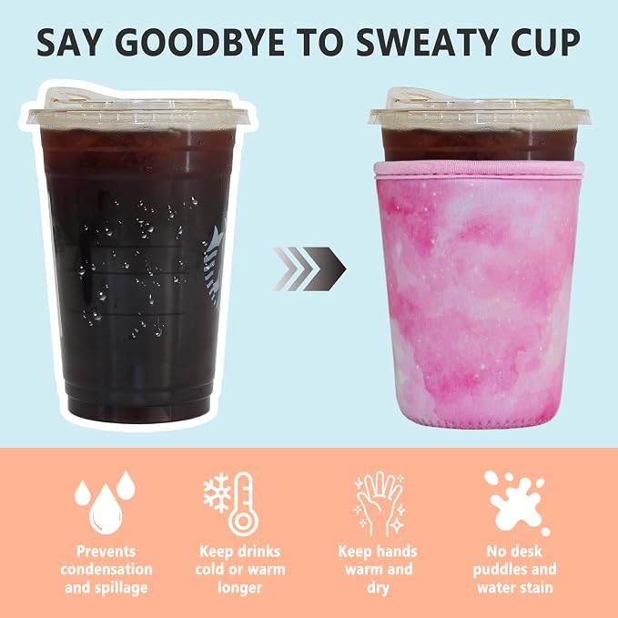 3 Pack Reusable Iced Coffee Sleeves - Image 3