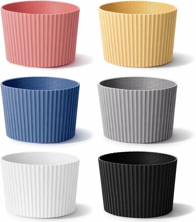 6 Pack Silicone Coffee Cup Sleeve, Reusable Heat Resistant Coffee Cup by Unknown