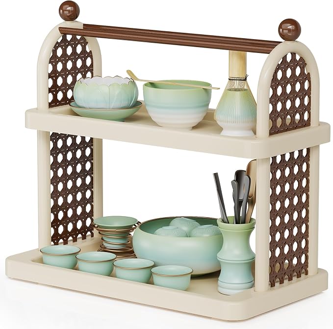 NiHome Matcha Station Organizer Shelf, Plastic Countertop Mug Cup Bottle by NiHome
