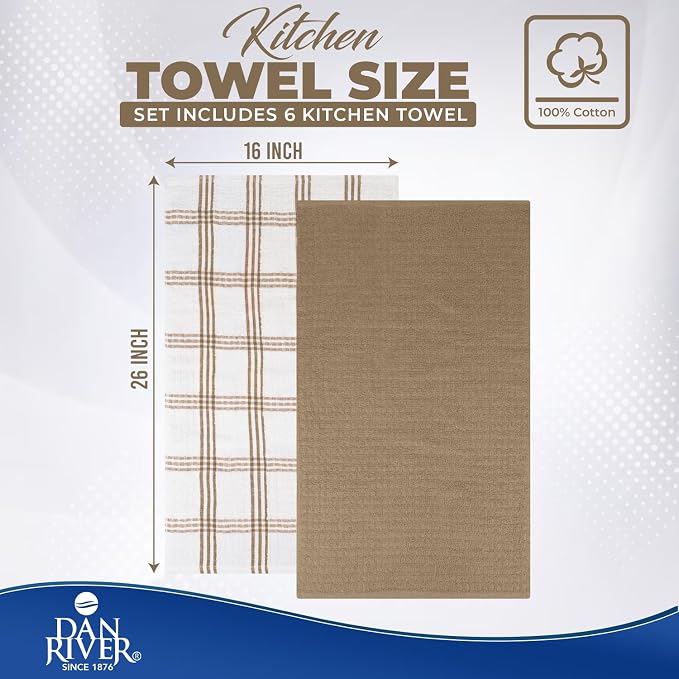 DAN RIVER Premium Tan Kitchen Towels - Image 2
