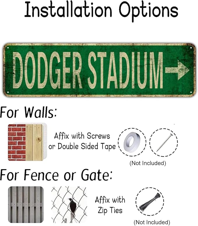 Vintage Tin Sign Dodger Stadium Sign Street Sign Retro Metal Sign - Image 4