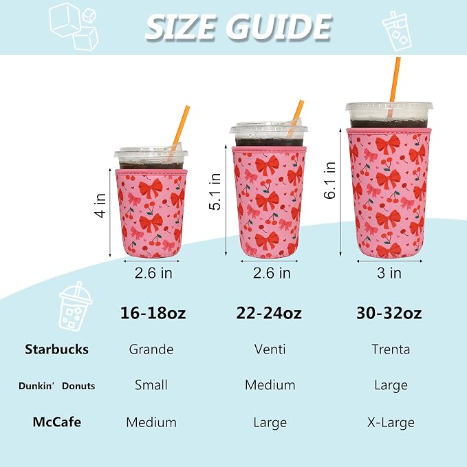 3 Pack Reusable Iced Coffee Sleeves - Image 2