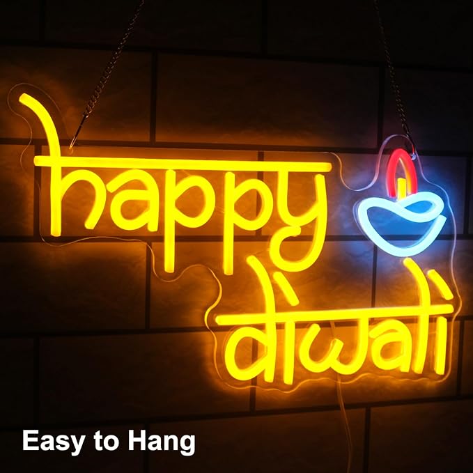 Happy Diwali Neon Sign Festival of Light Decorations - Image 2