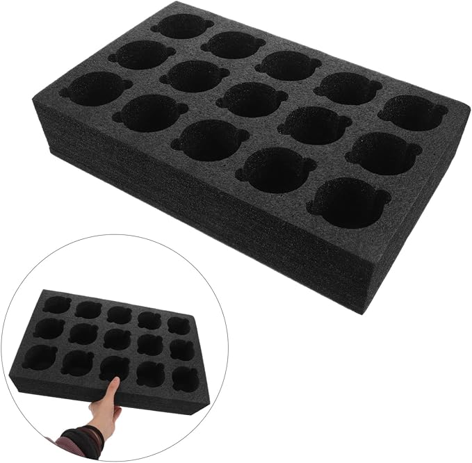 Multi-hole Foam Cup Holder Tray 15-compartment 445x196x100mm Black Beverage - Image 8