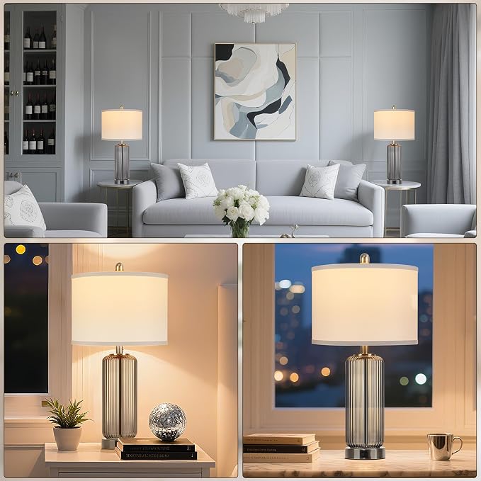 Table Lamps Set of 2 with Touch Control, 3-Way Dimmable Nightstand Lamp with - Image 6