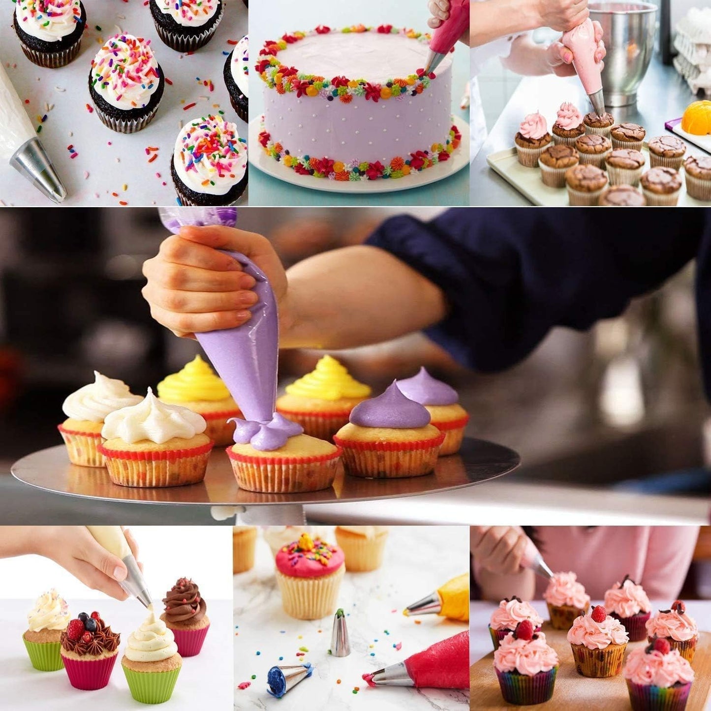 Disposable Piping Bags, Extra Durable Piping Bags, 100 Anti Burst Pastry Icing Bags -for Cream Frosting, Cake & Dessert - 12 inch - Thickening