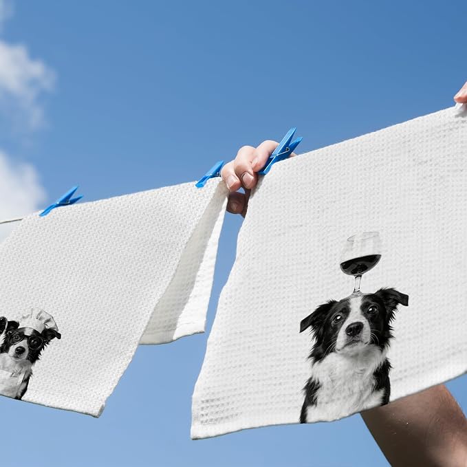 Funny Border Collie Hand Towels, Border Collie Gifts - Image 5