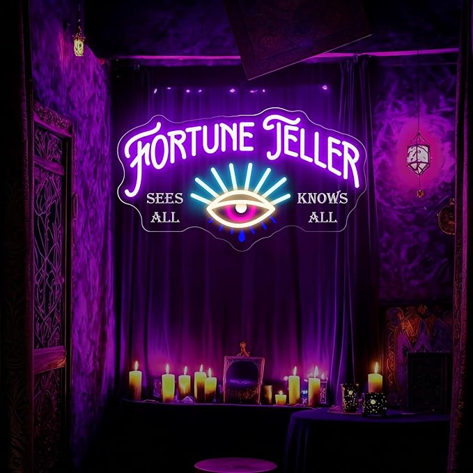 Fortune Teller Neon Sign, All-Seeing Eye LED Wall Light - Image 7